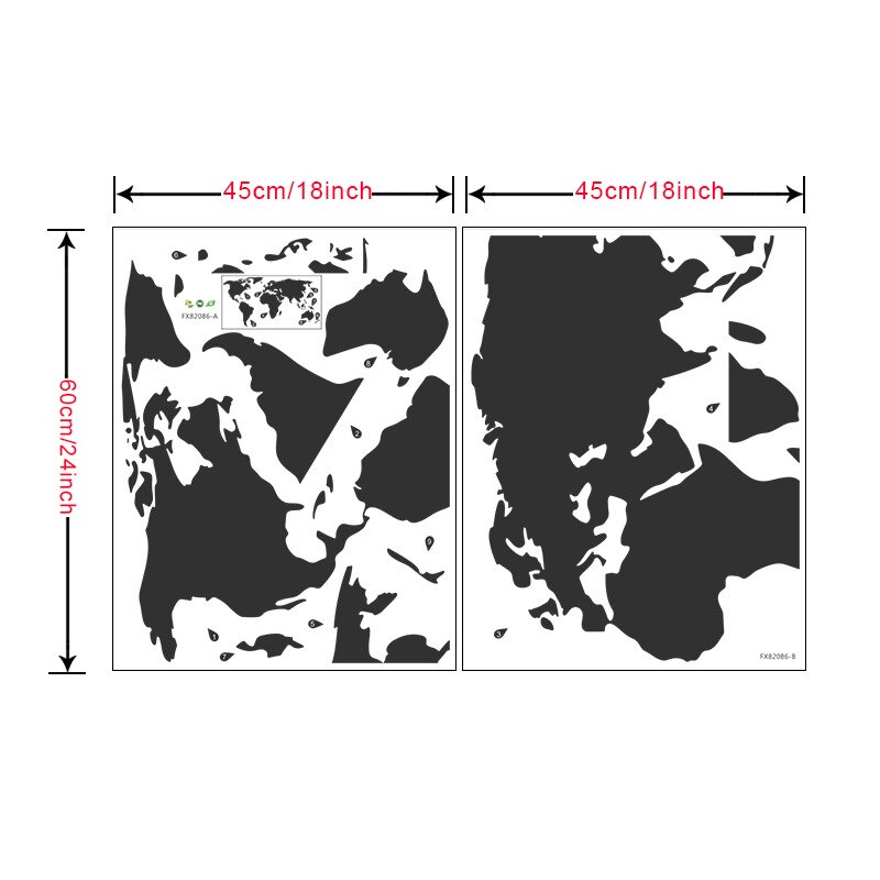 Black World Map Wall Stickers Living room Bedroom Wall Decor Kids room Vinyl Wall Decals Art Wallpaper Home Decoration