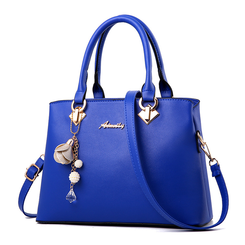 Korean PU Handbag - Detachable Crossbody Bag with Metal Accents 6 Colors111111111111111111111111111111111111111111111111111: Blue