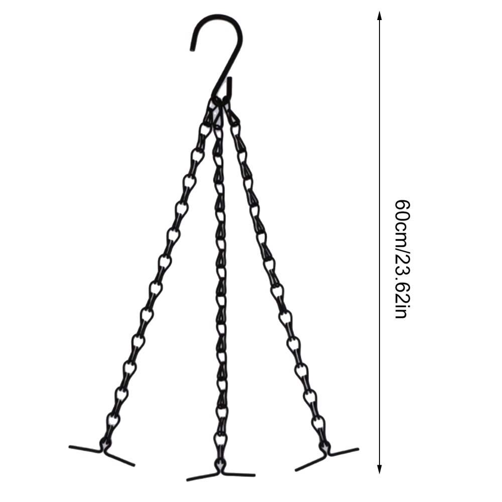 Mand Ketting Dubbel-Hoofd Voor Opknoping Manden Plant Pot Tuin Hanger 3 Punt S-Vormige Iron Decoratieve Yard 80 Cm Bloempot Haak