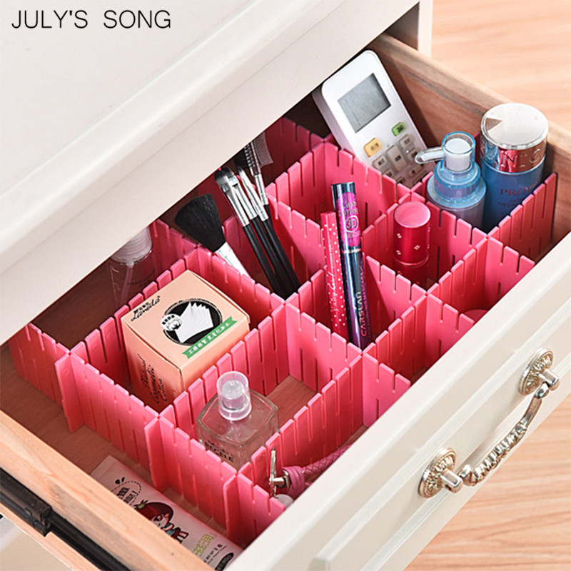 4 stk/sæt gør-det-selv-gitter skuffeopdeler plast justerbar skuffe klapplade stretch separator skilleplade skab opbevaringsorganisator