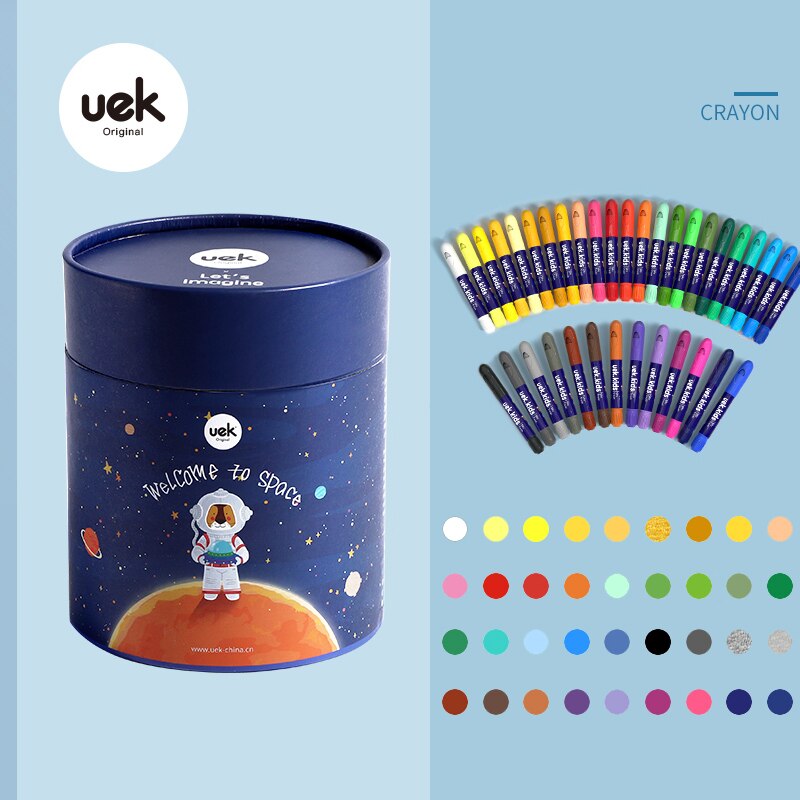 UEK Kids Washable Crayons Non Toxic Silky Washable Twistable Gel Crayon Large Crayons Safe for Baby Children Pastel Watercolor: 36  colours