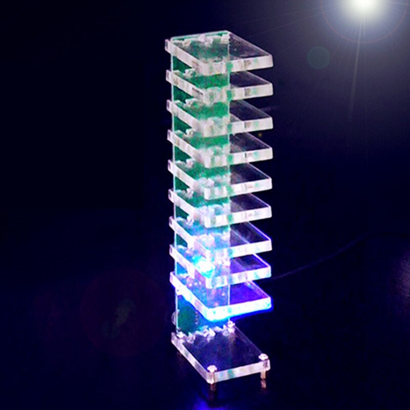Columna de Luz LED de 10 niveles para cine en casa, Medidor de VU de luz LED con Control de sonido y cristal, para música