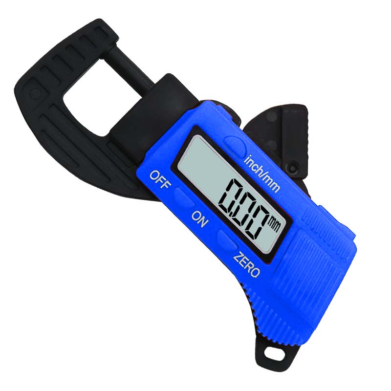 Qstexpress 0-12.7mm kolfiberkompositer digital tjockleksmätare för mikrometer: Blå