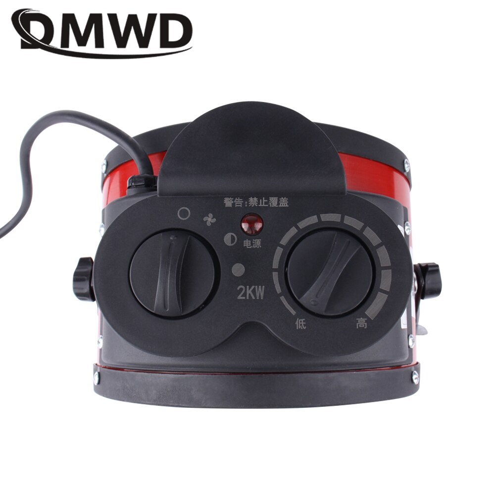 DMWD Industrial Electric Fan Heater 3 gear Thermostat Air Warmer 2KW Room Radiator Fast Heating Portable Office Blower 220V