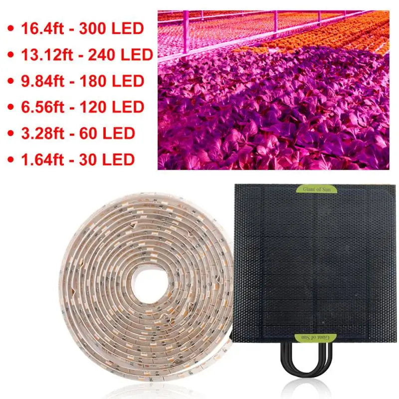 Panel Solar LED de espectro completo, tira de luz de cultivo de 5V, lámparas Phyto para plantas, invernadero, cultivo hidropónico, 20W, 2835 LED