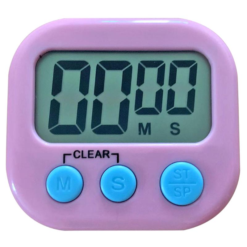 Small Large Screen Timer Kitchen Reminder Electronic Timer Digital Stopwatch Timer LCD Digital Display Countdown: Pink