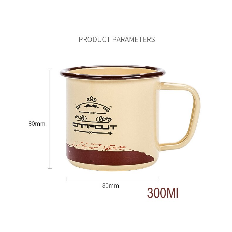 Taza de Camping esmaltada de 300ml, colorida, de Metal esmaltado para café, té y campamento, tazas para acampar, senderismo, mochilero, Picnics de pesca