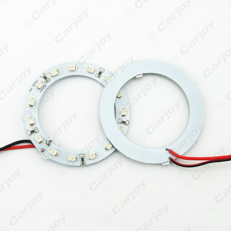 LEEWA 2 uds 60mm tipo Ojos de Ángel para coche 1210/3528 15SMD LED faro Halo anillo Ángel iluminación de ojos blanco rojo Azul # CA2667