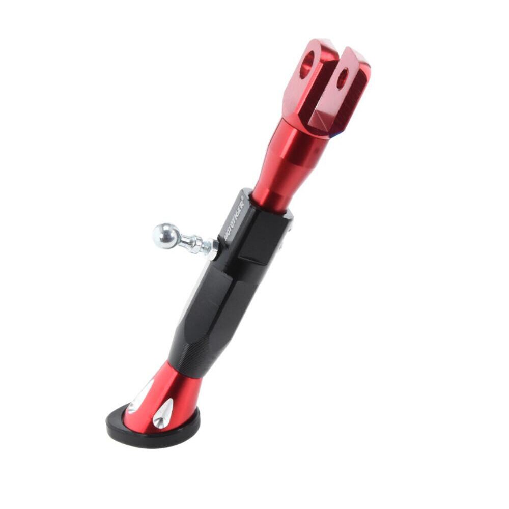 Pata de cabra para motocicleta, soporte de pie modificado CNC de aleación de aluminio, altura ajustable, 22-25CM: Rojo