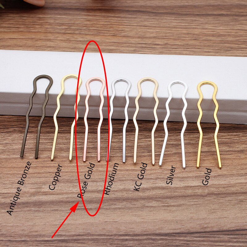 10pcs Hair Sticks - 70mm Copper Hair Pins - Handmade Plant Ornaments - Bridal Hair Accessories for Women: 10pcs Rose Gold