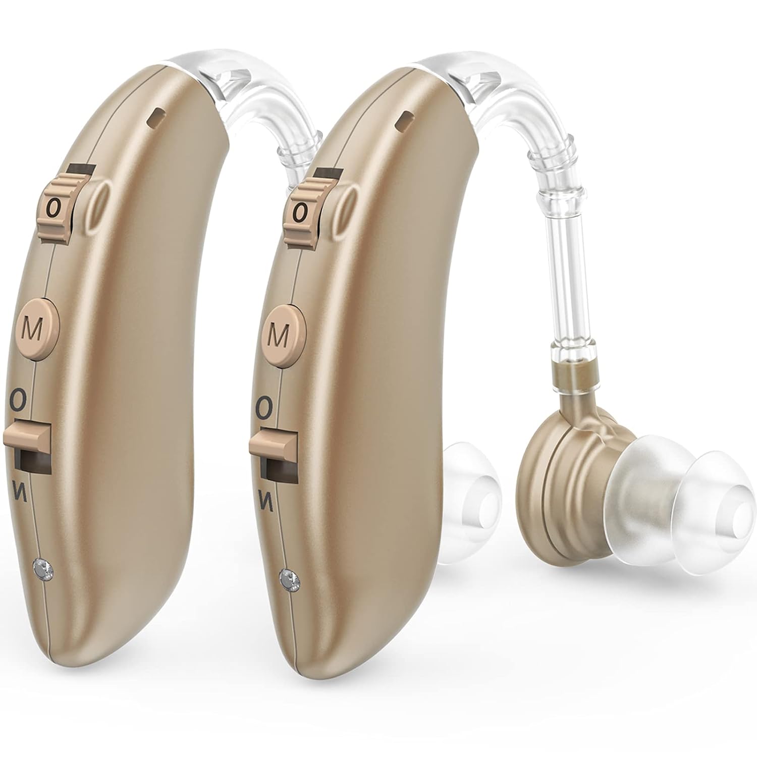 Rechargeable Digital Hearing Aid Adjustable Tone Best Sound Amplifier Portable Deaf Elderly BTE Hearing Aid: Orange