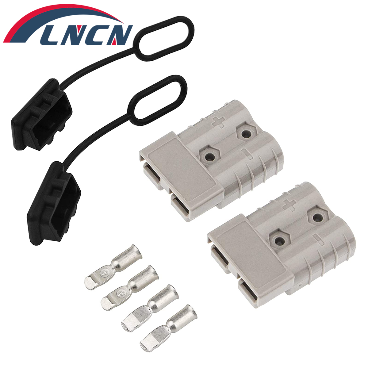 Conector rápido de batería 50A 12-36V, Kit de enchufe de arnés de cables rápido de batería para remolque de cabrestante de Motor: Gris