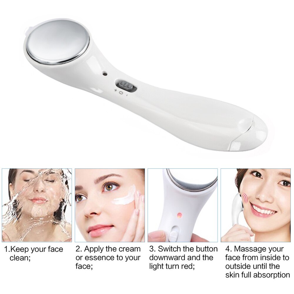 Instrumento de masaje de vibración Facial, iones de Galván negativos, calefacción, importación, dispositivo de belleza Facial