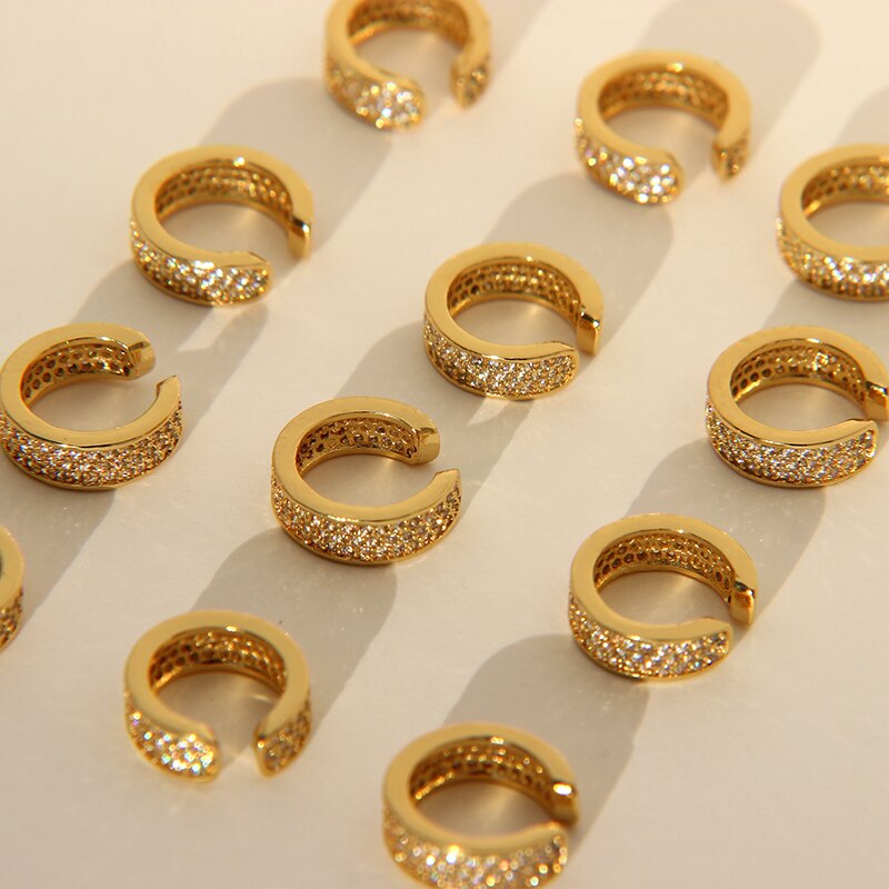 Peribox sbox único pedaço largo clipe brincos sem peçaes cz pedra brincos geométricos para mulheres minimalista orelha manguito 2020 na moda