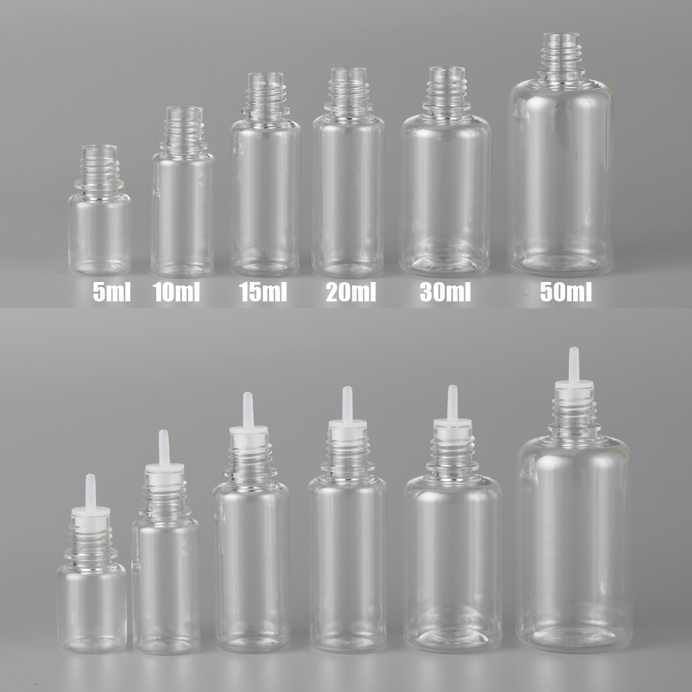 10 Stuks X 3 Ml-100 Ml Pet Clear Dropper Flessen Lege Plastic Sap Eye Liquid Hervulbare Containers Met zwart Caps Dropper Tips