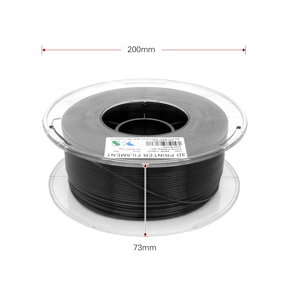 3D Printer PETG Filament Printing Filaments 1.75mm Dimensional Accuracy High Tenacity 3D Printing Consumables 1KG Spool Nature