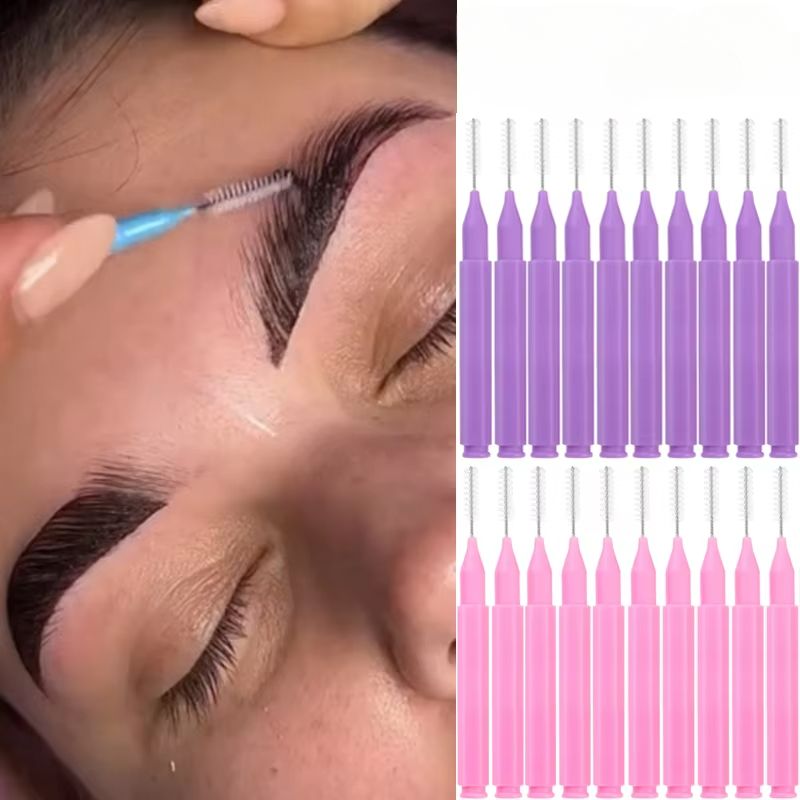 10-100 Stuks Mini Wenkbrauw Borstel Brow Lifting Brush Wegwerp Brow Lifting Brush Micro Buigbare Wimper Brow Applicator Make-Up tool