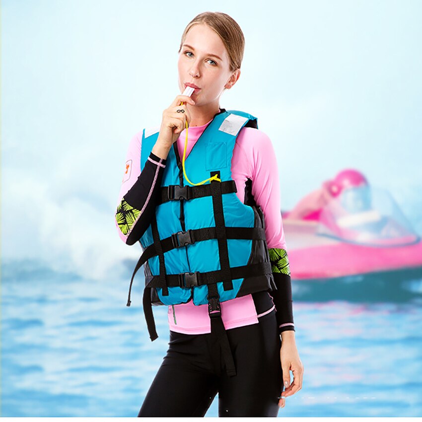 Free Logo Print Adult Unisex Fishing Drifting Life Jacket Swimwear Water Sports Surfing Life Vest Security Boating with Whistle