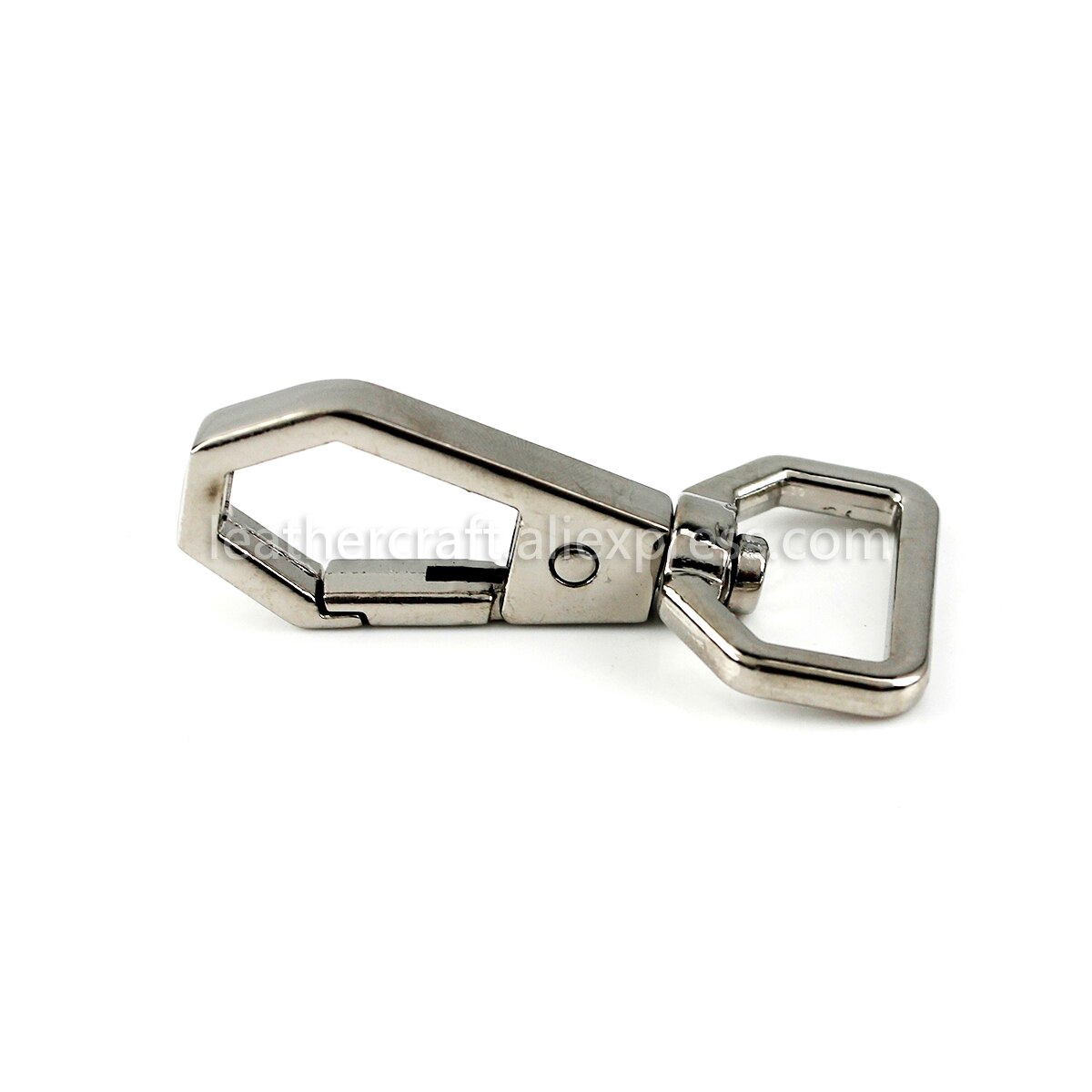 1x Metal Polygonal Swivel Trigger Snap Hook Spring Gate Clasps Clips Leather Belt Pet Leash Bag Strap Webbing Keychain Hooks: ID 13mm / Silver