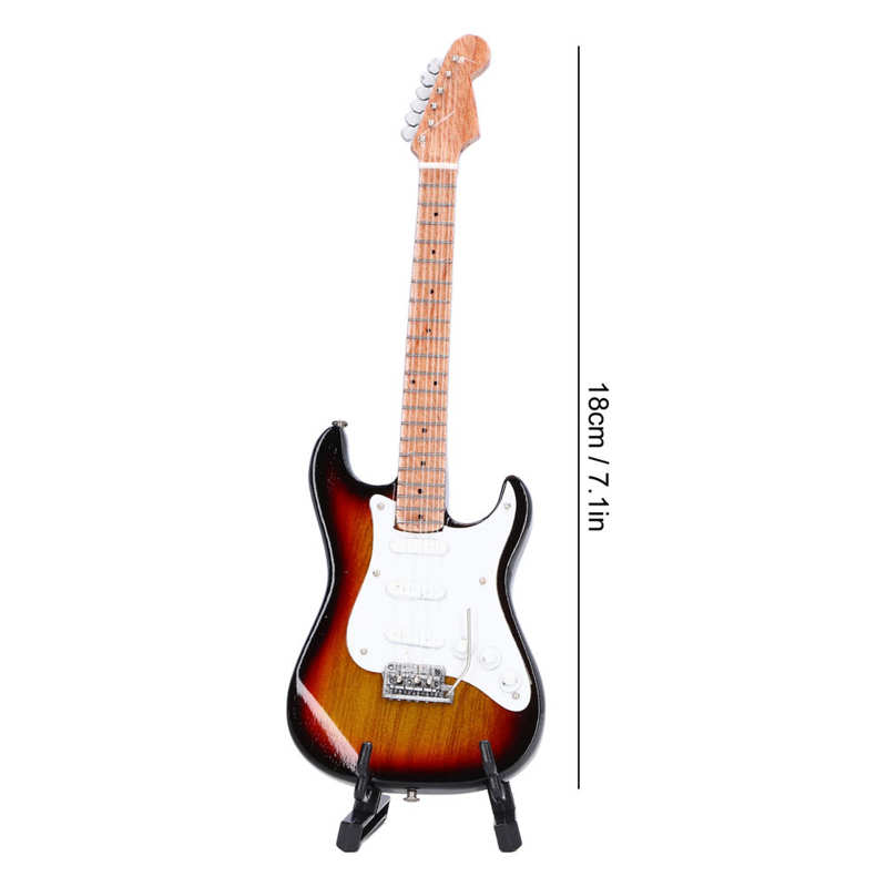 Miniature Guitar 18cm Length Model Mini Musical Ornament for for Home Decoration