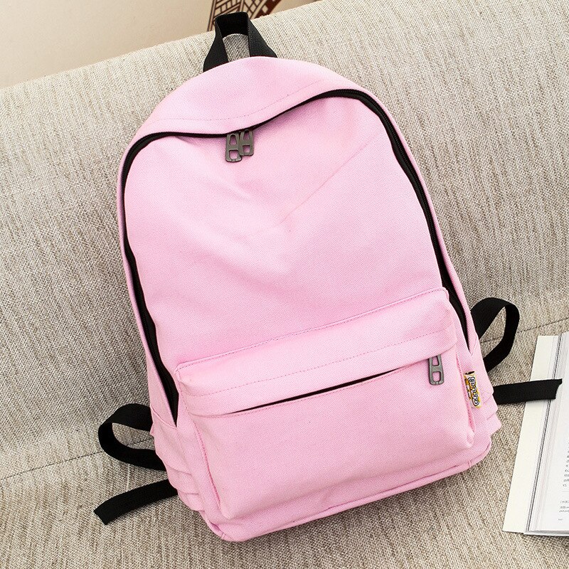 Attra-yo nouvelle femmes sac à dos couleur unie sac de voyage sac à bandoulière décontracté adolescente sac d'école sac à dos sac à dos: pink