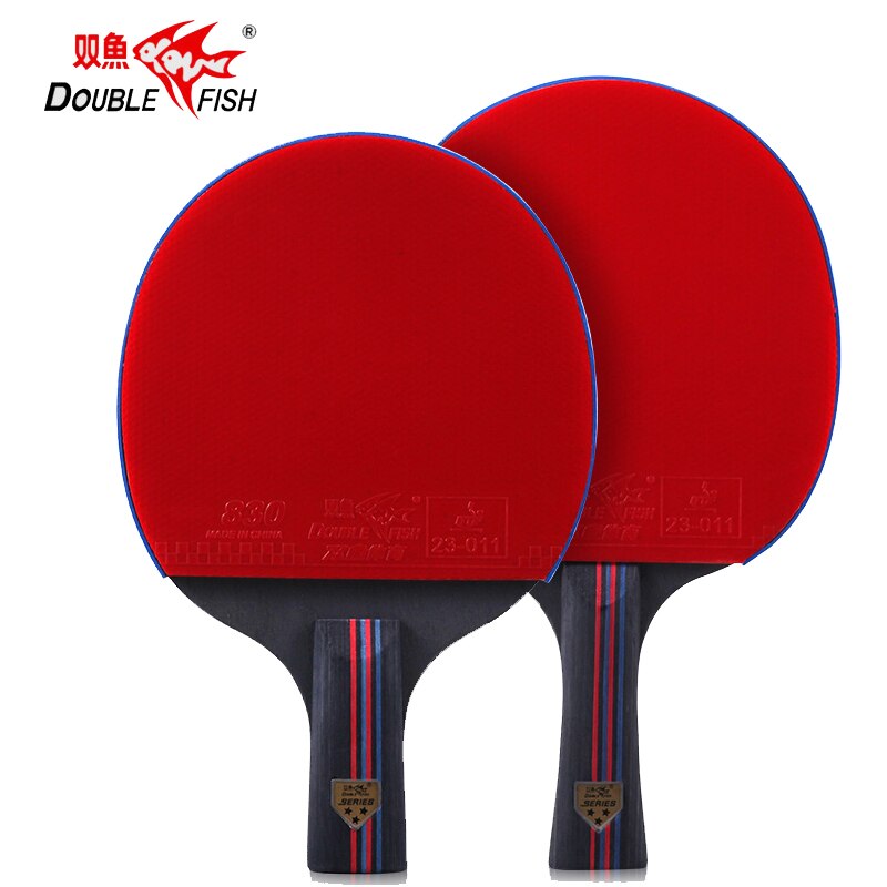 2 pièces Double poisson 7 couches raquette de Tennis de Table en bois pur raquette de ping-pong palettes en boucle d'attaque rapide poids léger 158g