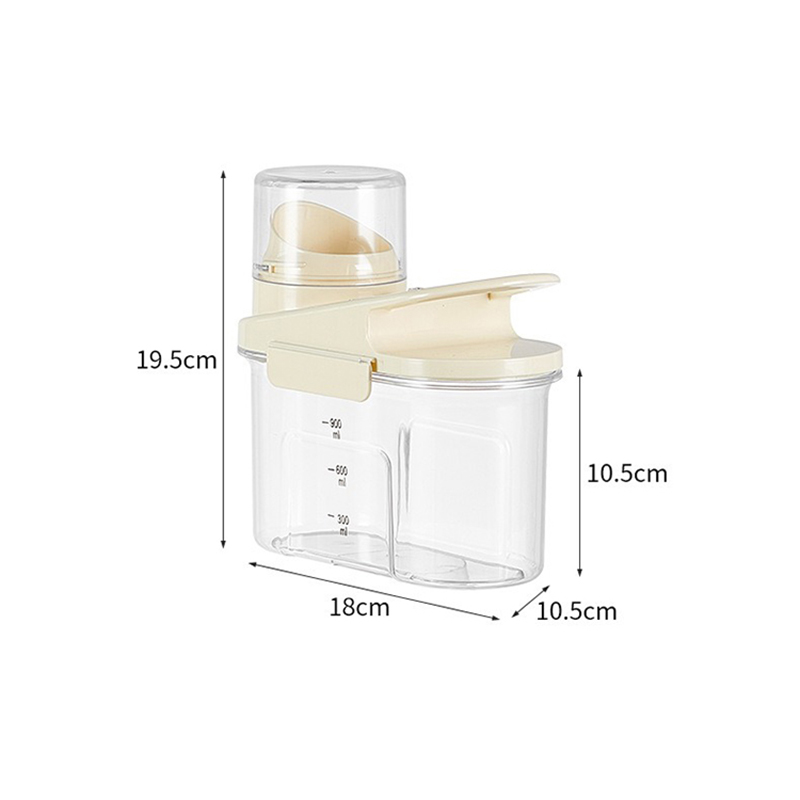 Conteneur Transparent de stockage de grains secs de riz, avec échelle et enregistreur de temps, odeur de grains de maïs, conteneur de stockage résistant à l'humidité: S / Gris clair