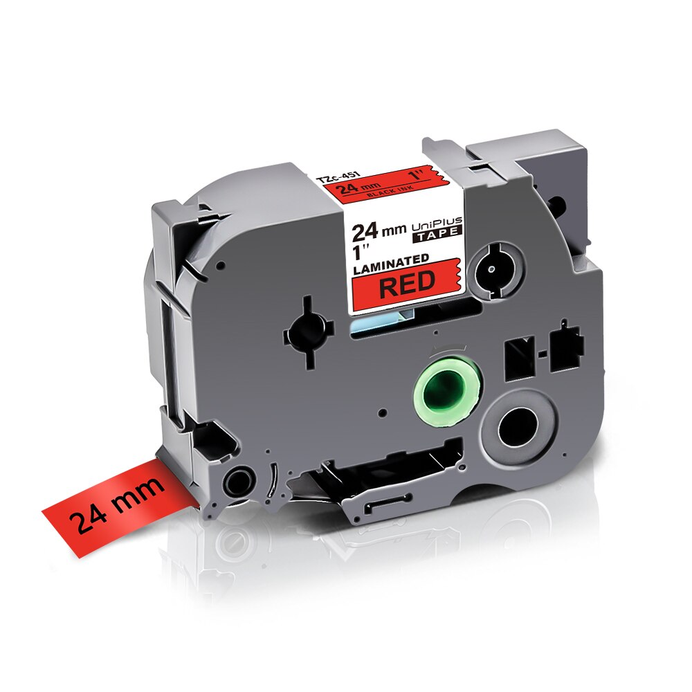 UniPlus 20 Colors 24mm Label Tape 251 Compatible Label Maker Black on White Printer Ribbon Sticky: Black on Red