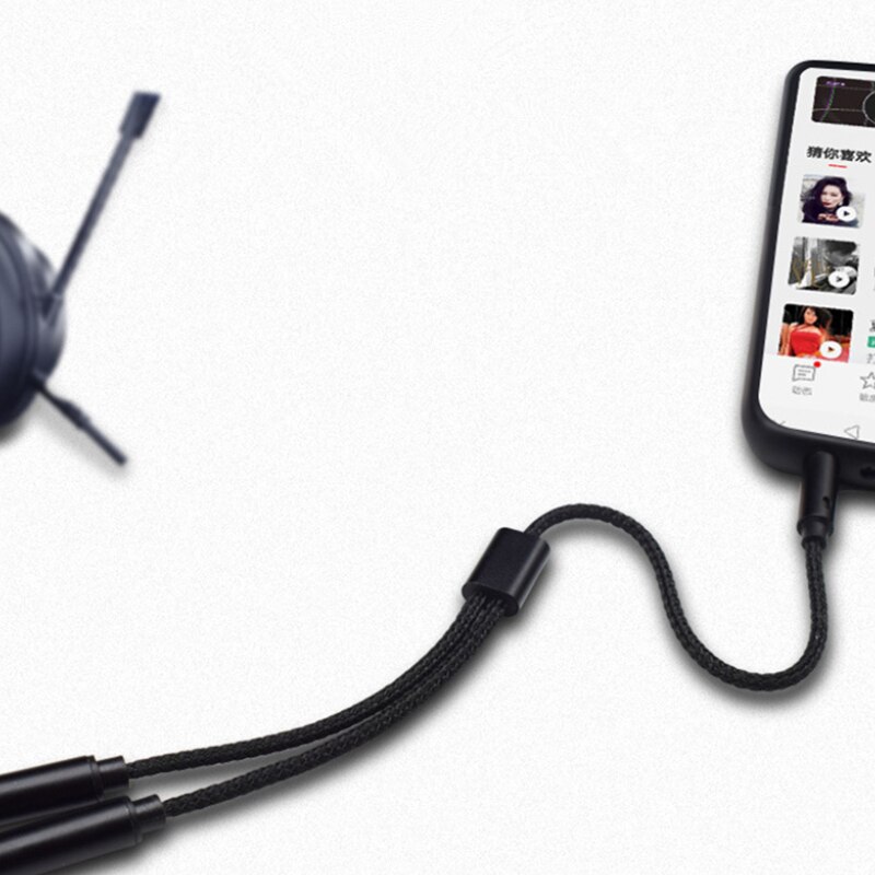 AUX Cable Jack 3.5MM Audio Cable Male to Double Female Stereo Audio Cable Nylon Braided Headphone Splitter Y Type Audio Cable