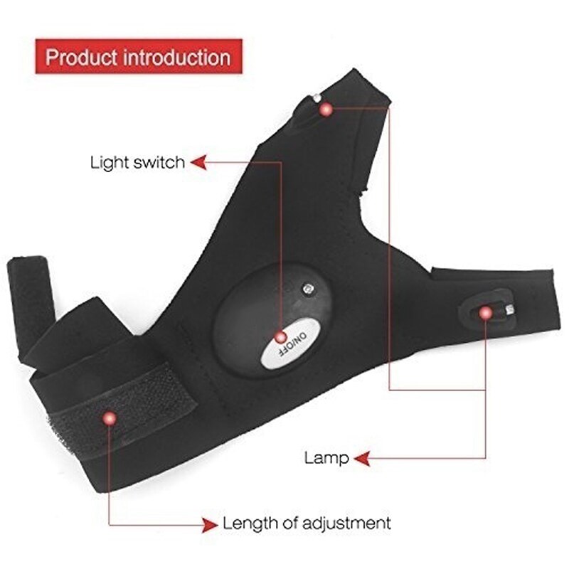 LED Taschenlampen Taschenlampe Abdeckung Finger Handschuhe angeln Handschuh Rettungs Handschuhe mit Finger Lichter für draussen Dunkelheit Lage HR
