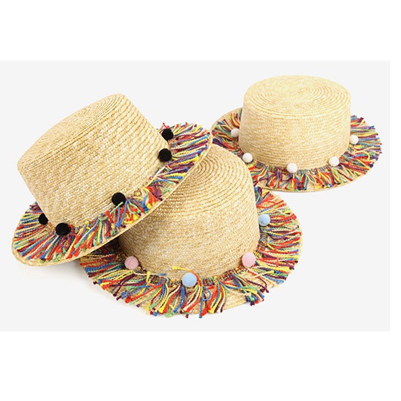 Barns strå søte hatter solhatt gutter strand tidevann vår og høst foreldre-barn koreansk jente baby stråhatt barn sommerhatt