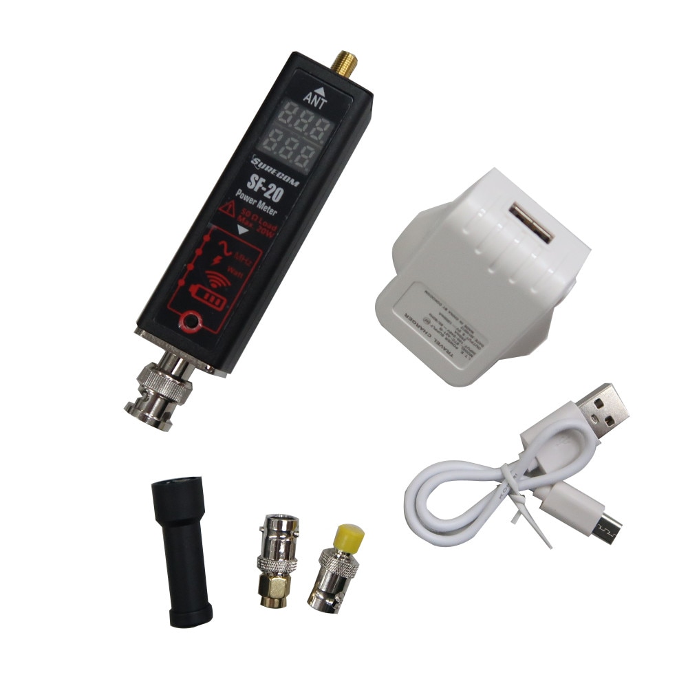 SURECOM – compteur de puissance et compteur de fréquence 20W, adaptateur secteur USB 100-240V avec câble de chargeur USB