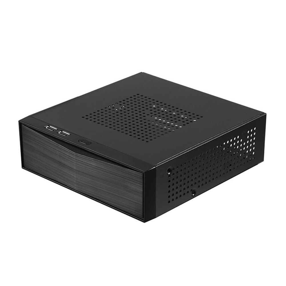 Home Gaming Office Practical HTPC Desktop 2.0 USB With Radiator Hole Host Power Supply Computer Case Metal Mini ITX Horizontal: M05