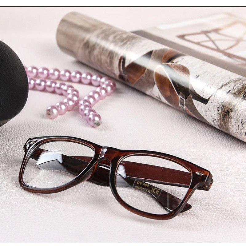 RBROVO Clear Glasses Frame Women Transparent Spectacle Frames Square Eyeglasses Frame Women Vintage Optical Frame Female: Tea-T