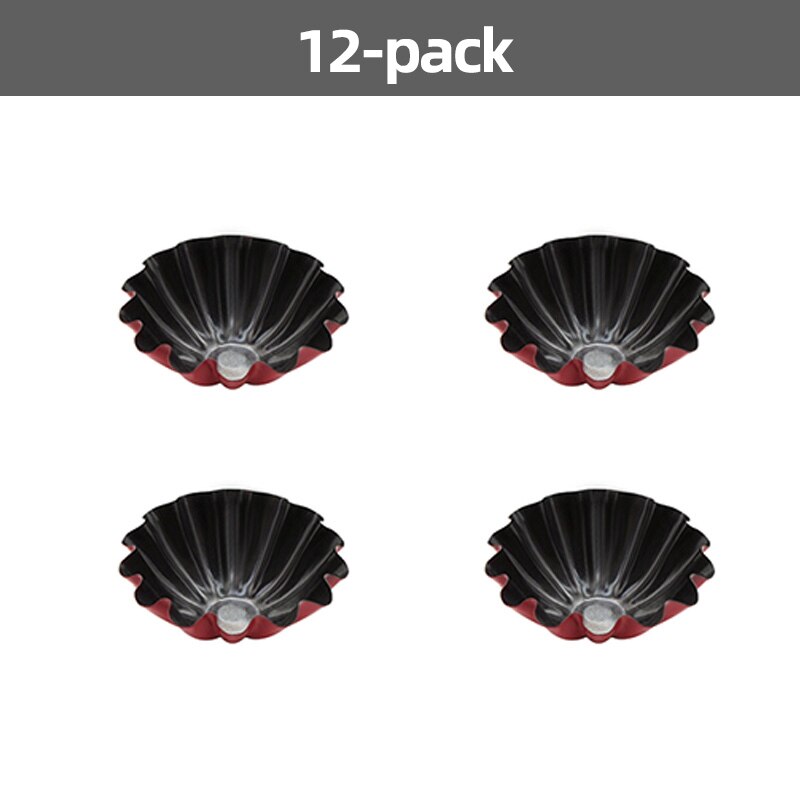 12- -pack tårtform cupcake cake muffinsform plåt panna bakverktyg kolstål: 7.2 x 2 x 3cm