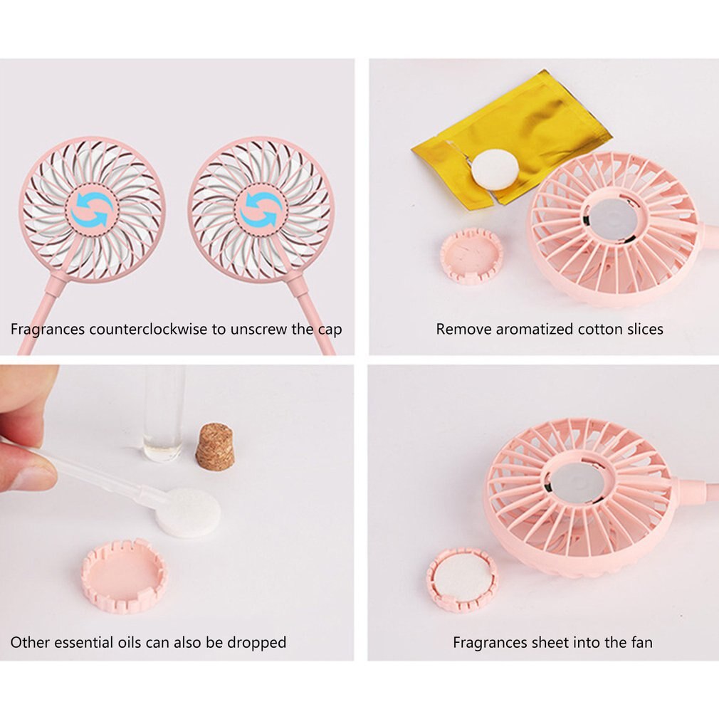 Sport ventilateur cou anneau suspendus cou paresseux aromathérapie lanterne en plein air Mini Portable pratique ventilateurs durables