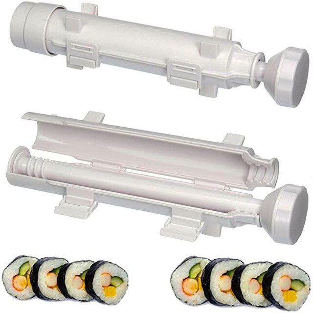 Sushi Maker Equipment Kit Japanese Rice Ball Roll Mold Bazooka Multifunctional Mould Making Sushi Tools Kitchen Gadgets Black: 1Pcs Round