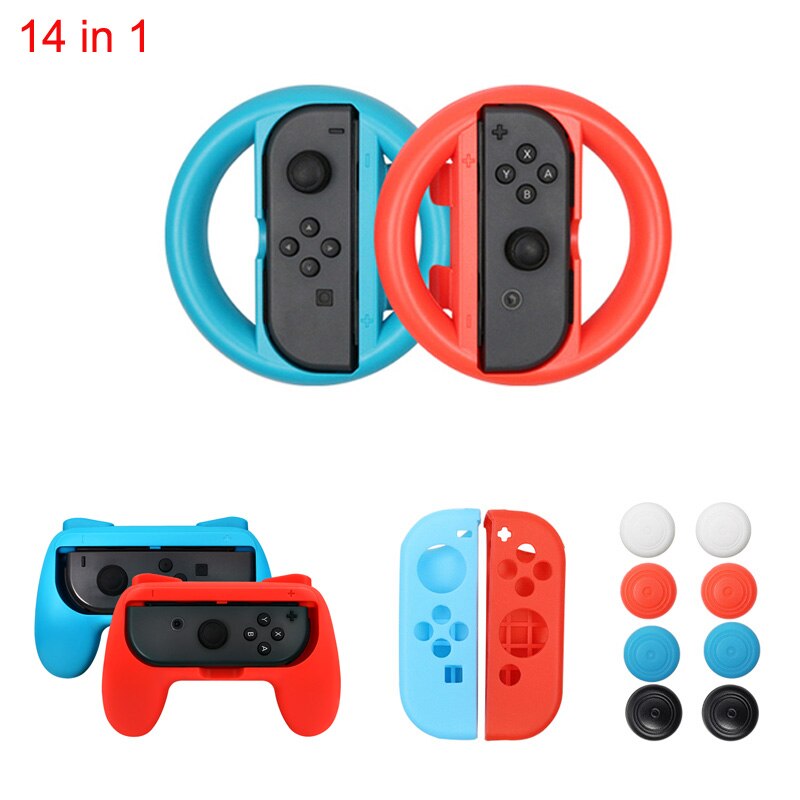 ABS Gamepad Impugnatura Per Nintend Interruttore Joypad Controller di Gioco Del Supporto Del Basamento per Nintend Interruttore di Sinistra A Destra: 14 in1