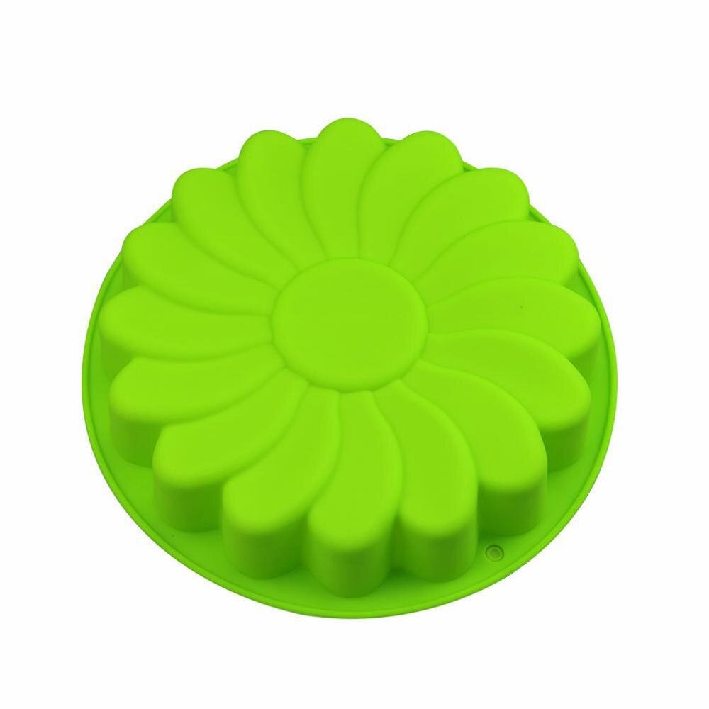 3D Siliconen Cakevorm 8 Holte Scone Pannen Diy Bakken Gebak Gereedschappen Cakevorm Oven Brood Pizza Bakvormen Jelly Cupcake mold: 9.25in green