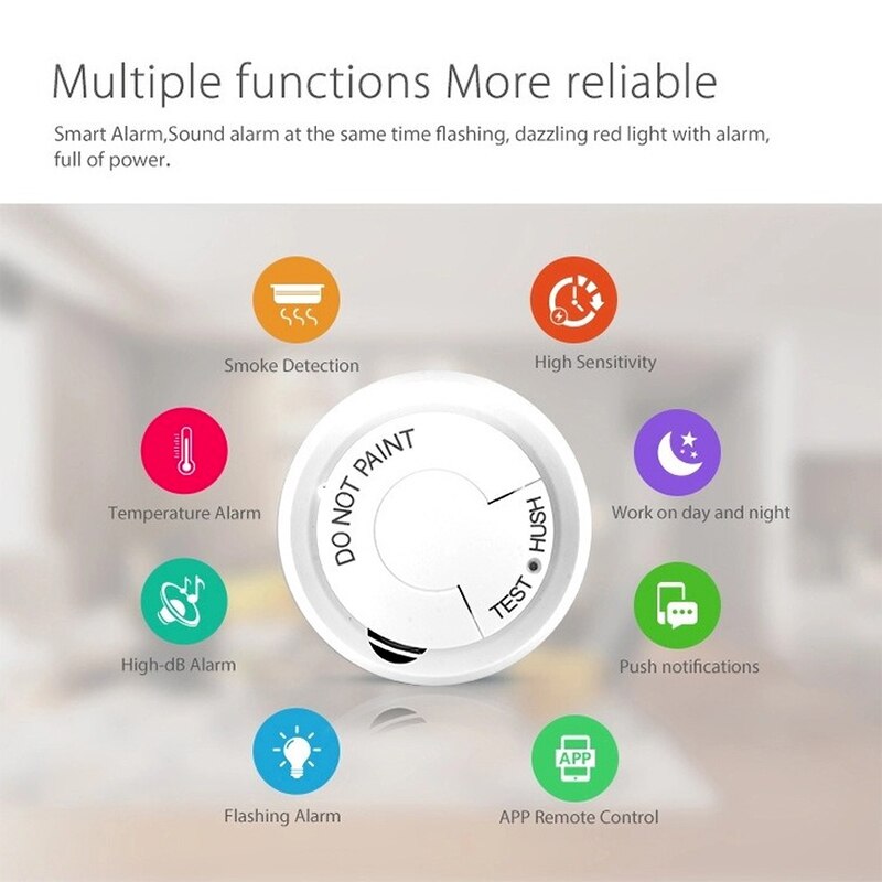 Tuya Smart Home Smart Rookmelder Wifi App Controle Remote Fire Alarm Sensor Beveiliging Automatisering Kan Worden Gebruikt In De keuken