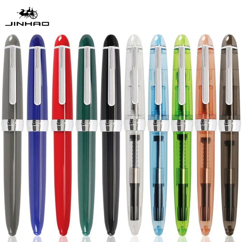 JINHAO 992 pióro wieczne srebrny klips 12 kolorów długopisy luksusowej jakości student biuro biznesowe artykuły szkolne artykuły papiernicze