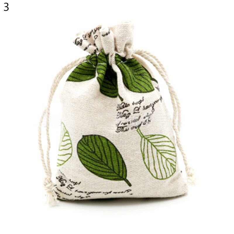 1pc trekkoord katoenen linnen print kleine organizer opbergtas portemonnee reistas dames kleine stoffen tas kersttas: 3