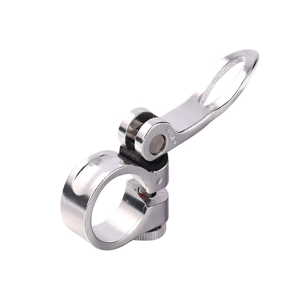 Wear-resistant Bicycle Seatposts Clamps Quick Release Mountain Bike Seatpost Clamp Aluminum Bicycle Seat Post Clamp: Silver-28.6mm