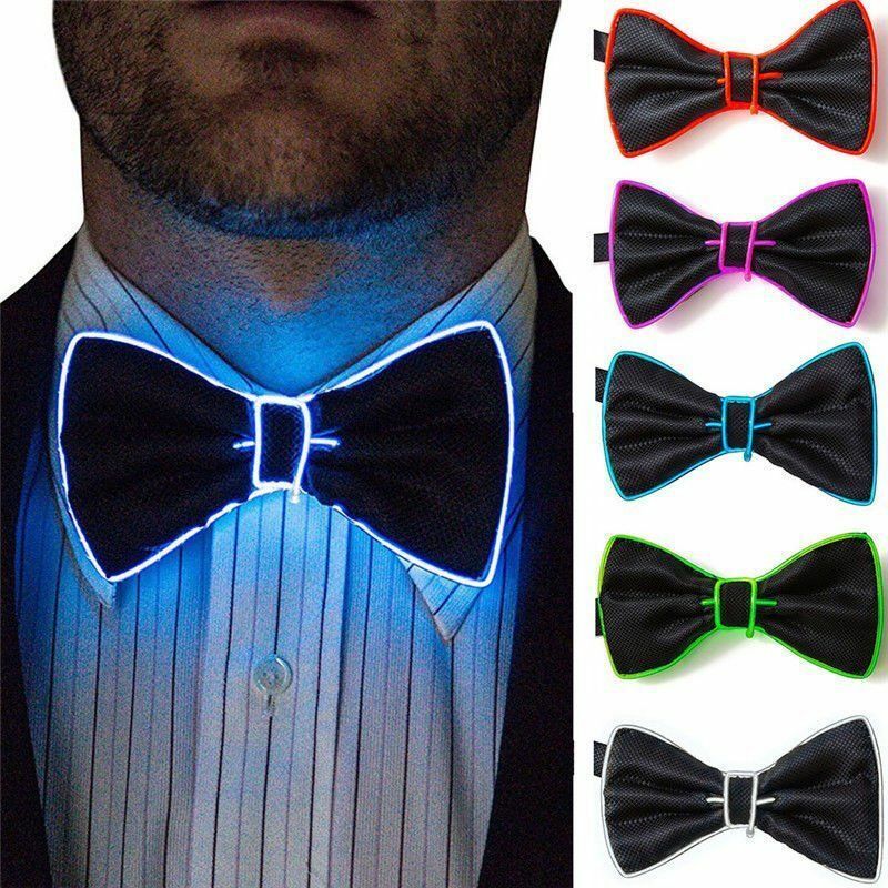 Neueste Männer LED Draht Krawatte Bowtie Blinklicht Bis El Draht Fliege Krawatte LED Mens Lichter Bowtie Hochzeit glühen partei Liefert