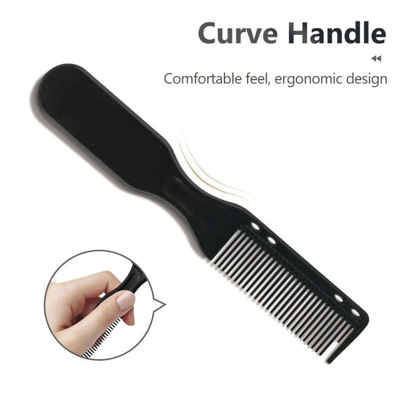 Cepillo de peluquero de doble cara, peine negro pequeño para peinar el cabello, afeitado, Barba, salón, tallado, plumero, cepillo de limpieza