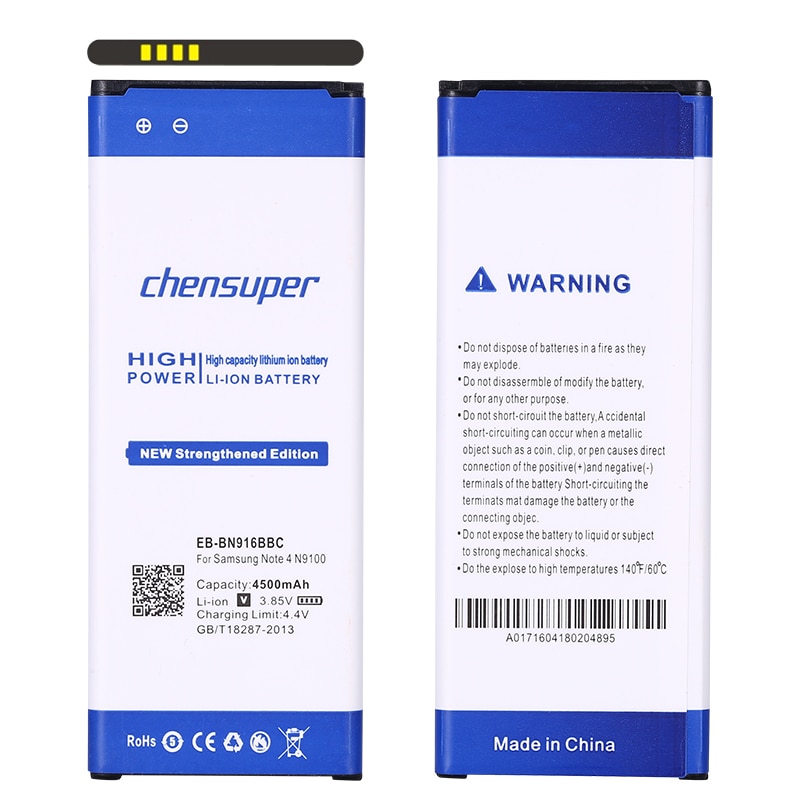 chensup EB-BN916BBC Battery For Samsung Galaxy Note 4 N9100 N910U N910F N910A High Capacity 4500mAh Replacement Battery