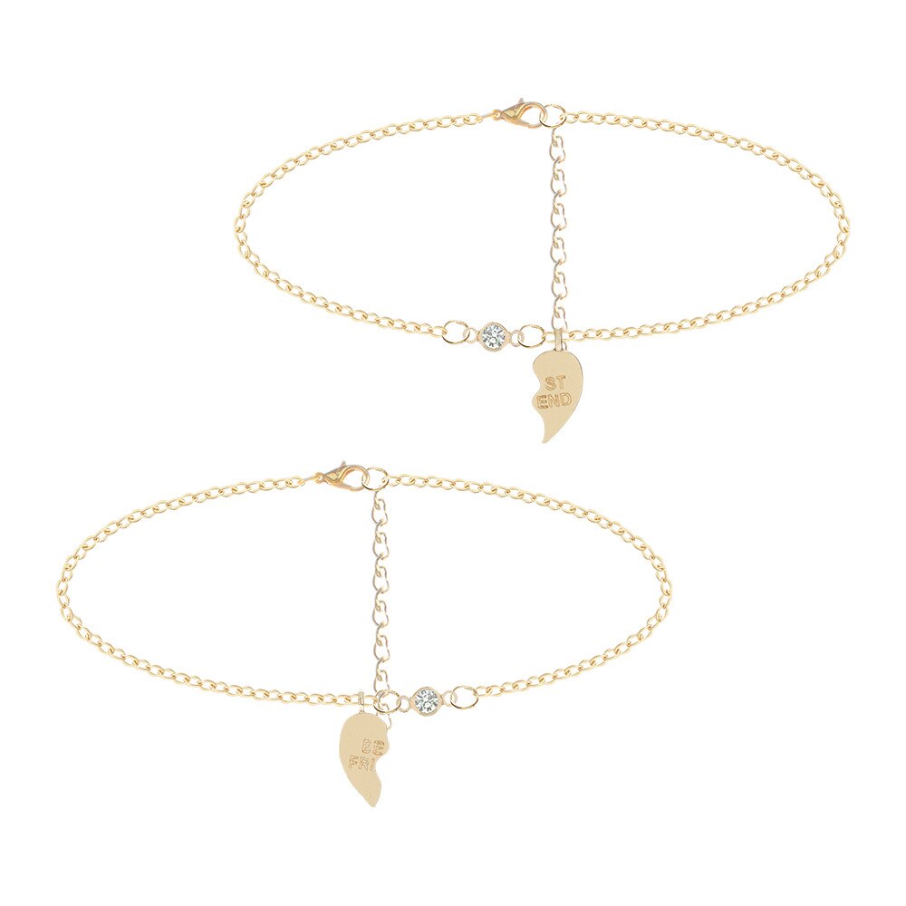 Charm 2 Stks/set Beste Vrienden Armbanden Voor Vrouwen Meisjes Leuke Gold Puzzel Hart Armbanden Vriendschap Voor Altijd Bff Sieraden