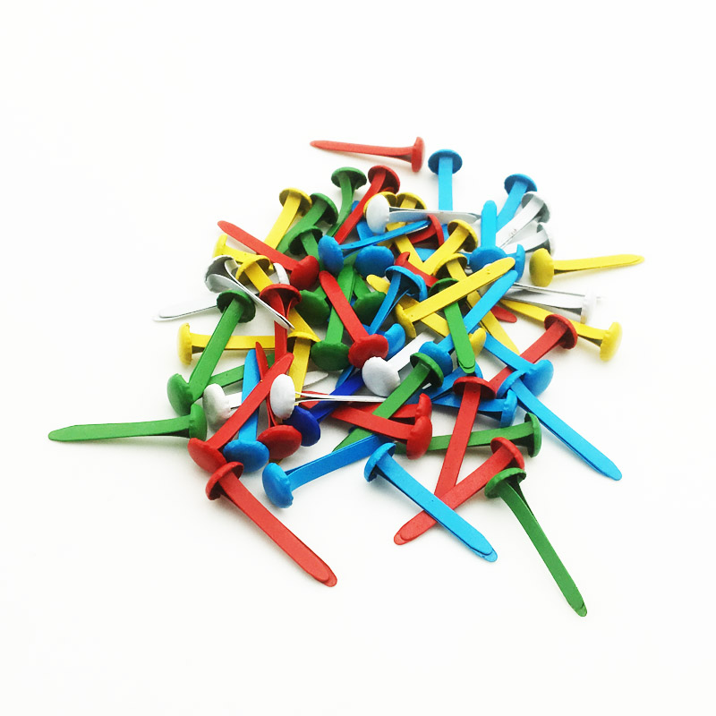 Pinchos de cabeza redonda de 100 piezas, clavos de Metal de colores mezclados, adorno para álbum de recortes, accesorios artesanales, decoración del hogar SC145