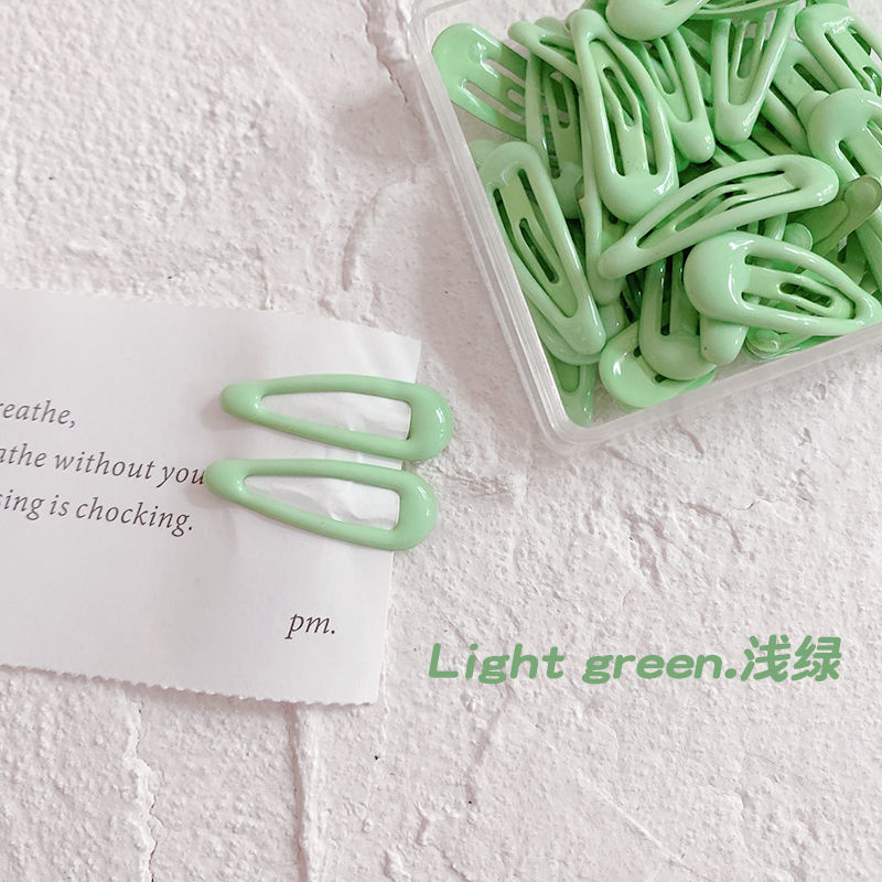 20pcs/lot 3cm Children Cute Colorful Waterdrop Shape BB Hair Clips Kids Headwear Girls Lovely Hairpins DIY Hair Accessories: green