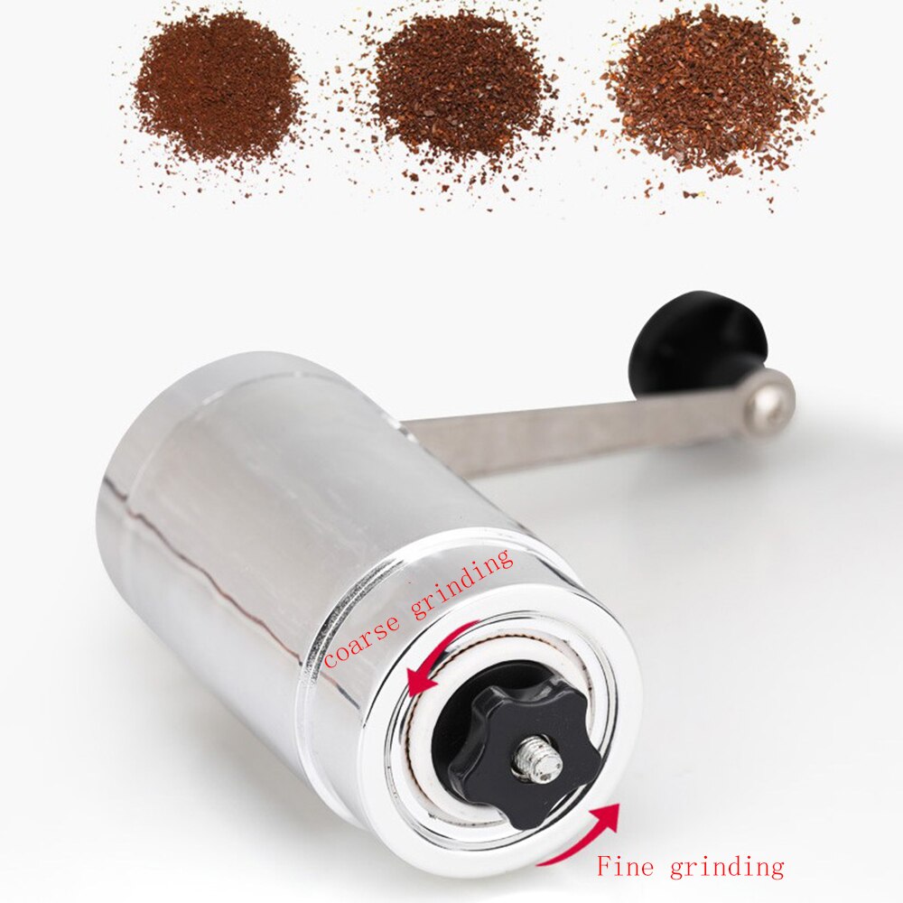 Manual Coffee Grinder Conical Burr Mill Brushed Stainless Steel Tea